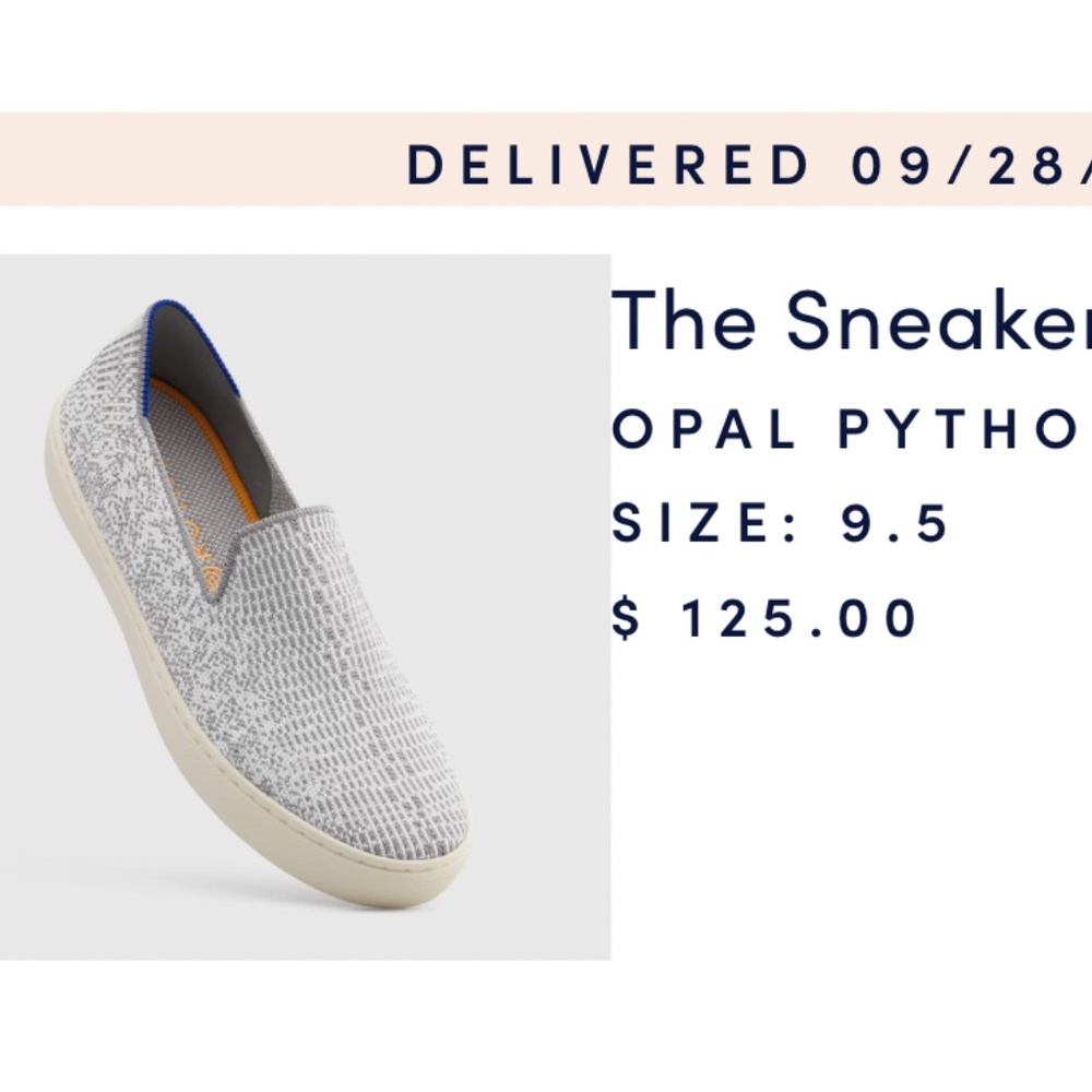 USED Rothy’s Sneaker Size 9.5, Opal Python